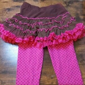 XOXO Brown and Pink Skirt with Leggings